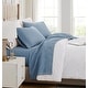 preview thumbnail 82 of 101, Vilano 21-inch Extra Deep Pocket 4-Piece Bed Sheet Set with Pleated Hem California King - Coronet Blue