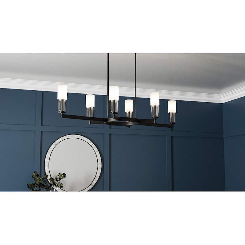 Cruz 6-Light Matte Black Linear Chandelier