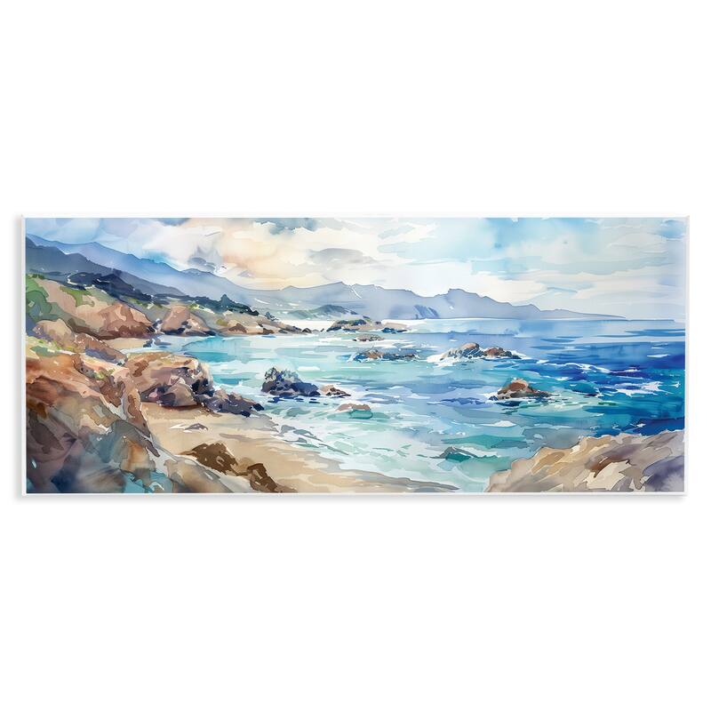 Stupell Blue Toned Beach Edge Wall Plaque Art Design By Heidi Kuntz - 17 x 7