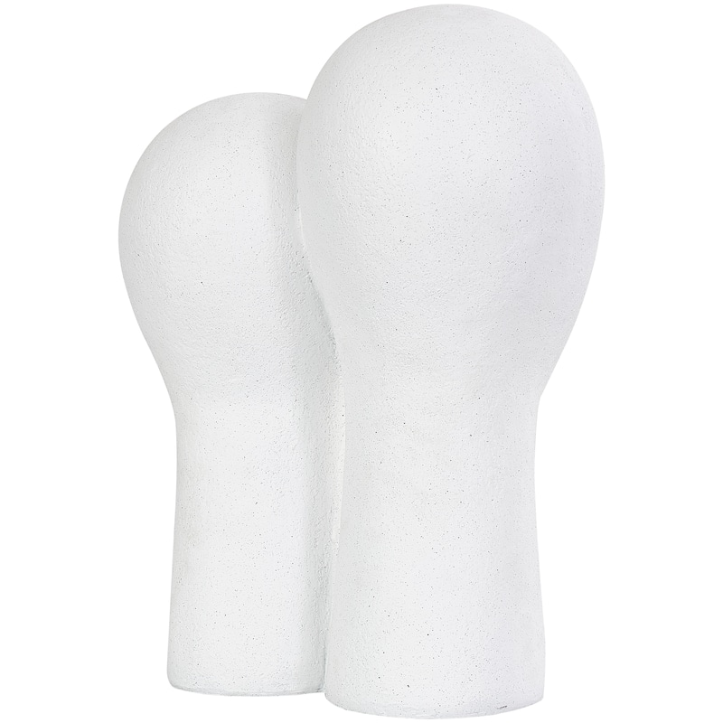 White Polystone Head People Decorative Sculpture with Speckled Detailing