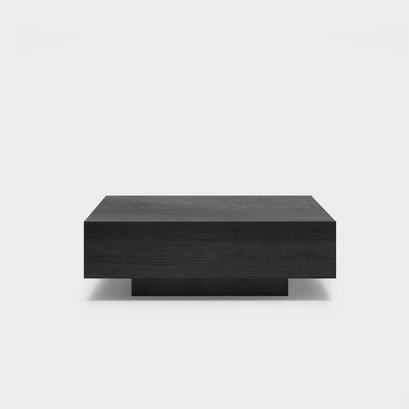 Mid Century Modern Coffee Table, Minimalist Wood Veneer Coffee Table with Storage for Living Room, Fully-assembled