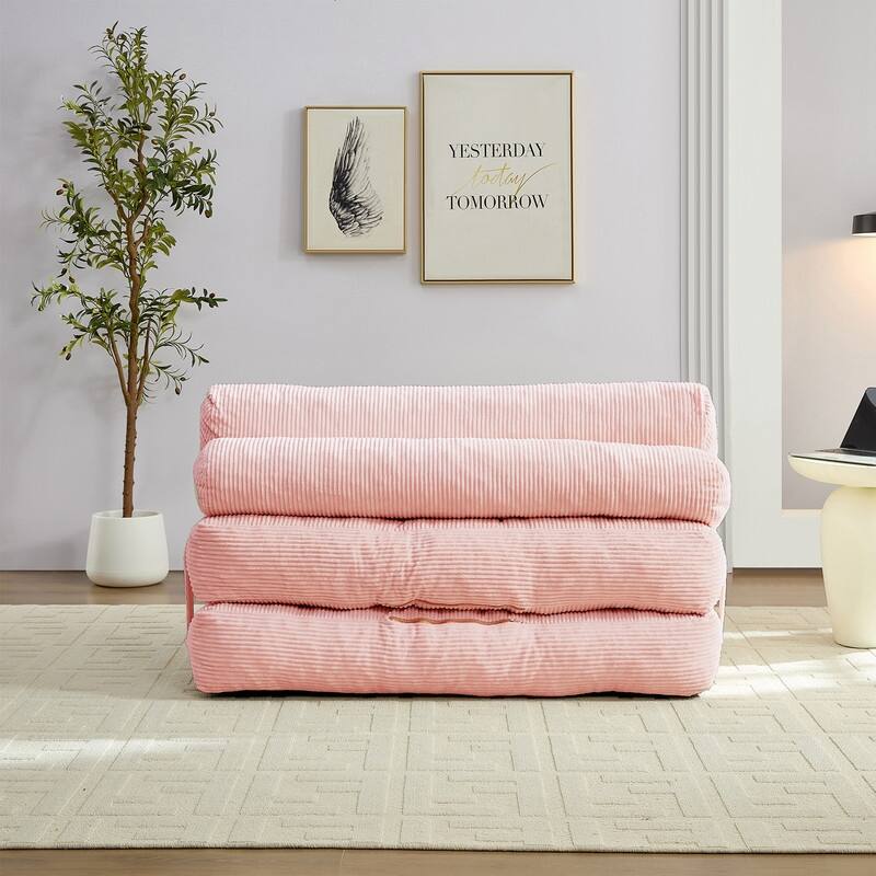 Mixoy W32''/W50'' Corded Velvet Fabric Folding Floor Lazy Futon Sofa Bed