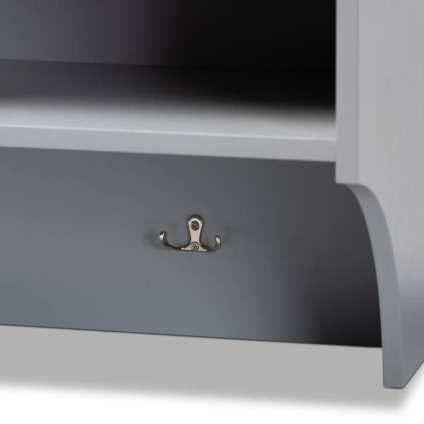 Shop Maya Modern Transitional Entryway Wall Mounted Coat Rack With Shelves On Sale Overstock 30774001 Grey