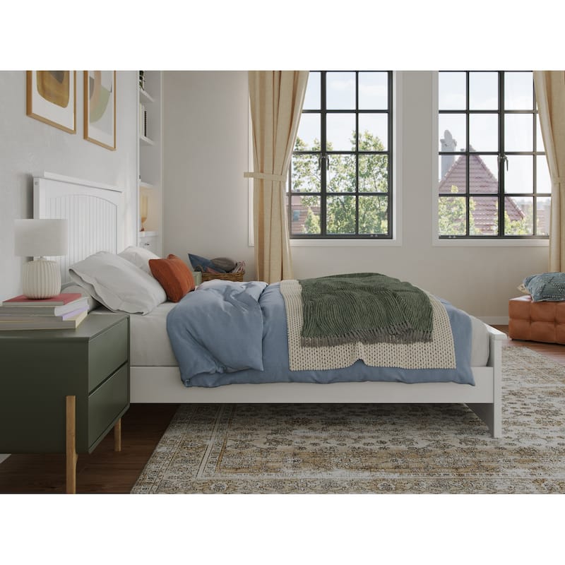 Naples Solid Wood Low Profile Platform Bed with Matching Footboard