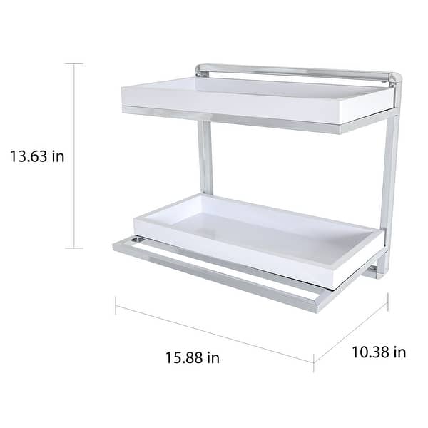 Shop Danya B Wall Mount 2 Tier Shelving Unit With Towel Rack Overstock 26051529
