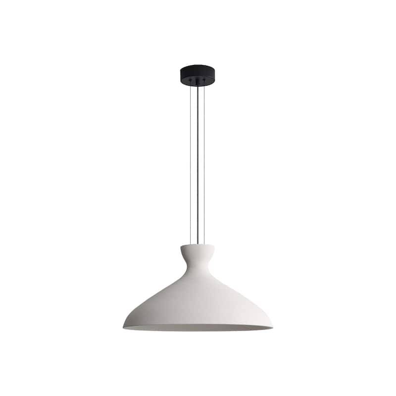Golden Lighting Aethera 22in Integrated LED Pendant in White Sandstone Cement - Gold