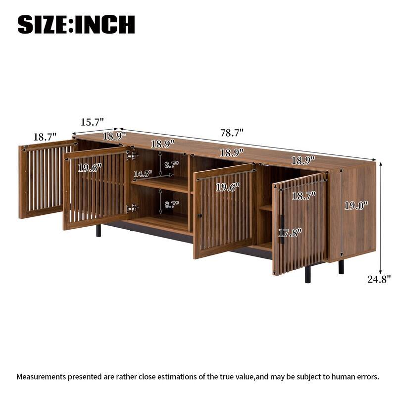 78-Inch TV Stand for TVs up to 85", Entertainment Center TV Media Console Table with Closed Storage & Cable Management