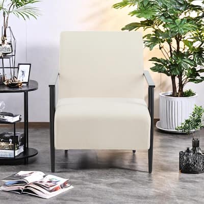 Polyester Lounge Chair with Sturdy Metal Frame, Ergonomic Design, and Space-Saving Profile