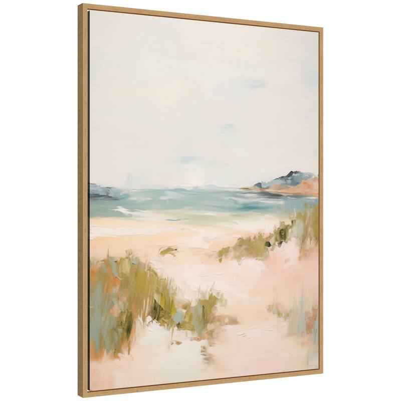 Kate and Laurel Tranquil Landscape V expansion by Amy Lighthall Framed Canvas Wall Art Print - 28 x 38 - Natural