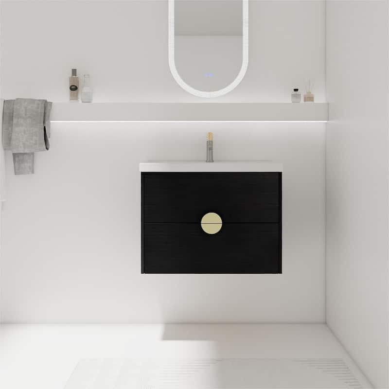 Bathroom Vanity With Sink In 24/28/30/60 Inch, Floating Bathroom Vanity With Soft Close Drawer
