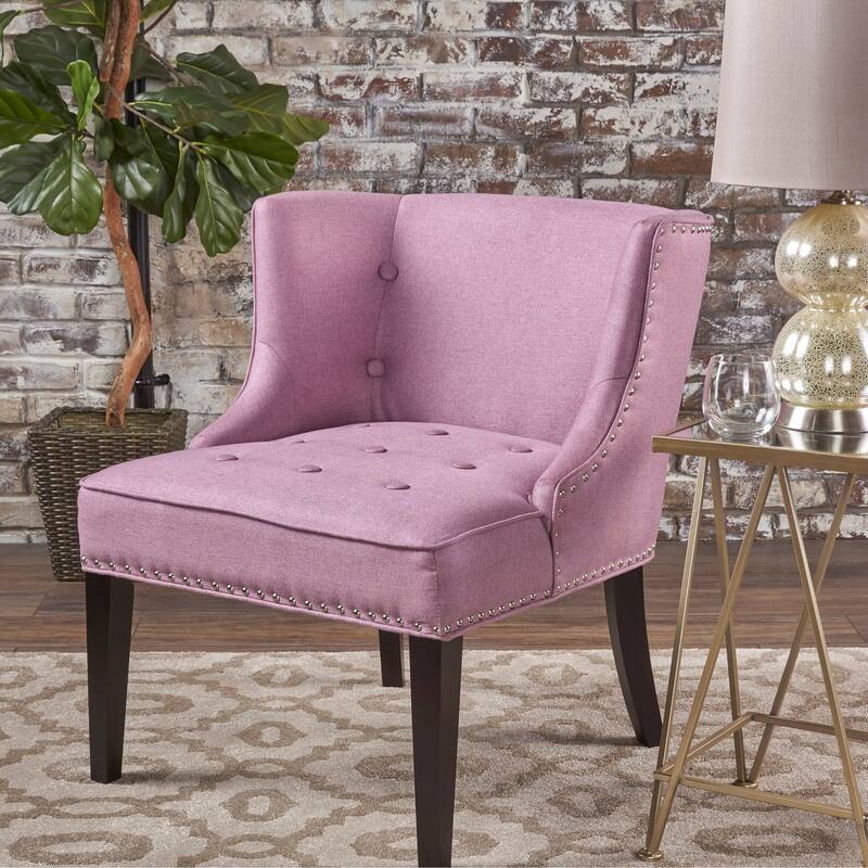 Adelina Upholstered Accent Chair by Christopher Knight Home - Ligh Lavender