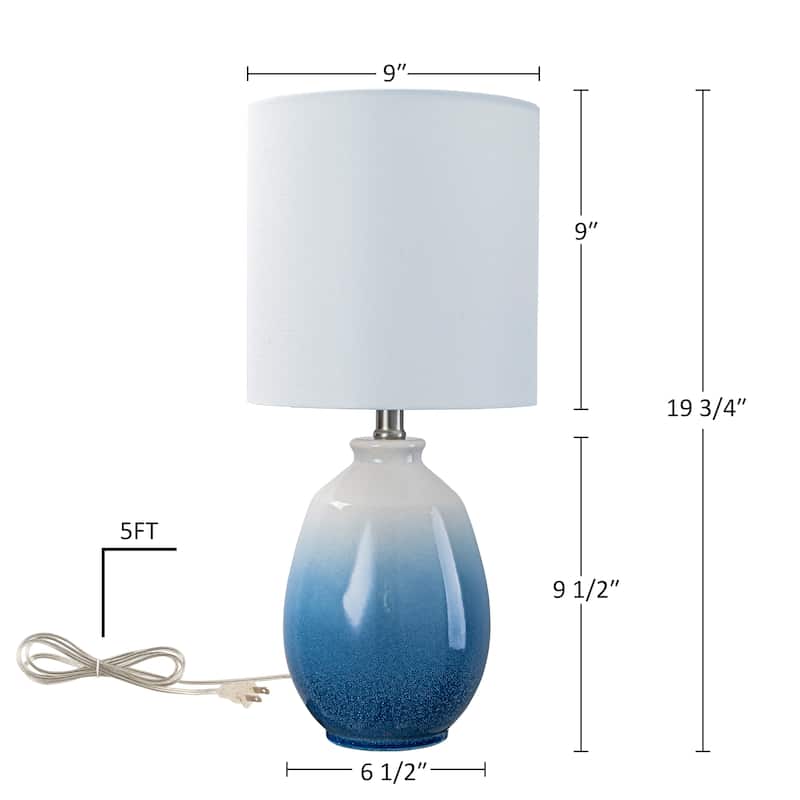 C Cattleya 19in Ceramic Table Lamp with Fabric Linen Shade