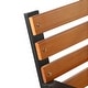 preview thumbnail 10 of 10, 48" Hardwood Slotted Steel Cast Iron Frame Outdoor Patio Garden Bench Park Seat