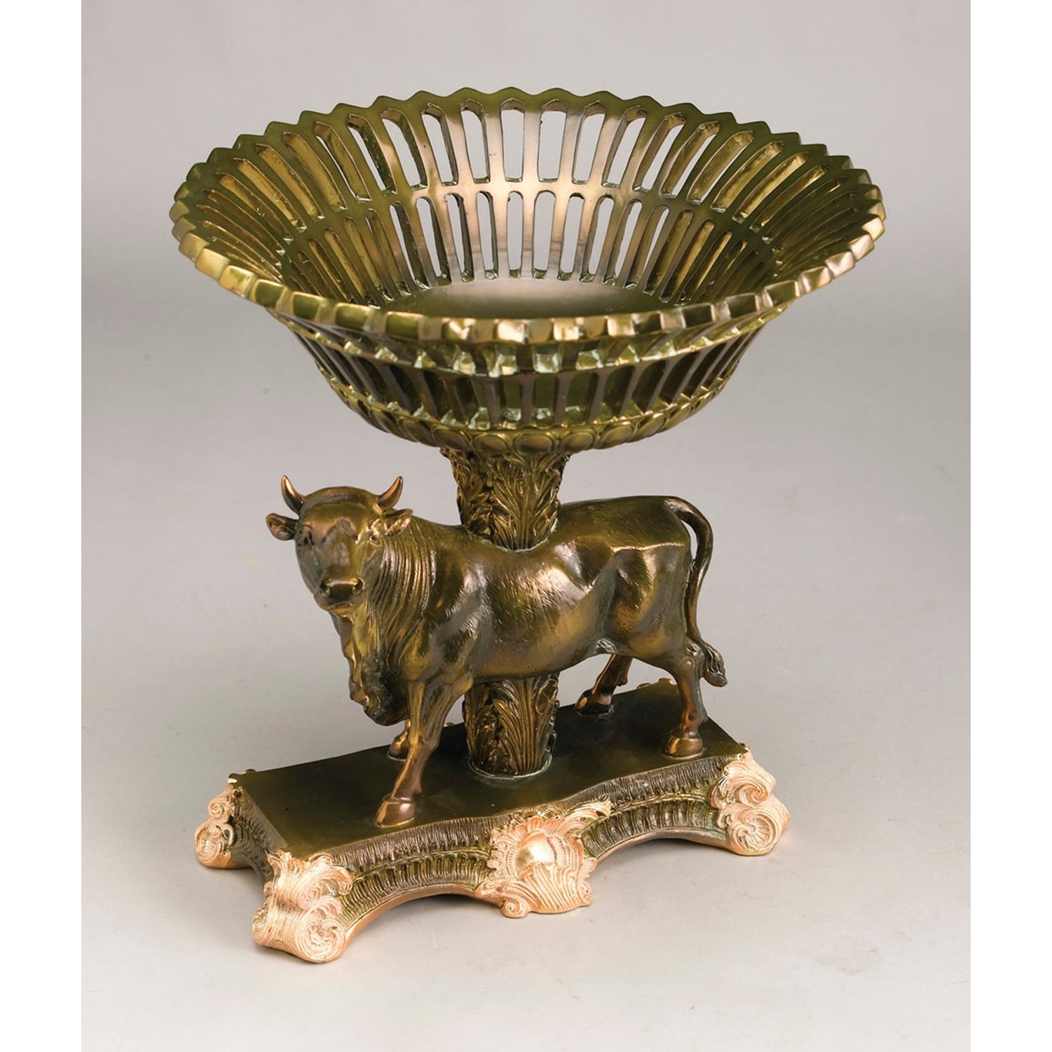 Aa Importing Bull Compote, Bronze Finish - 12 X 11 X 11 inches