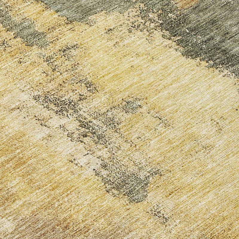 Machine Washable Indoor/ Outdoor Contemporary Abstract Chantille Rug