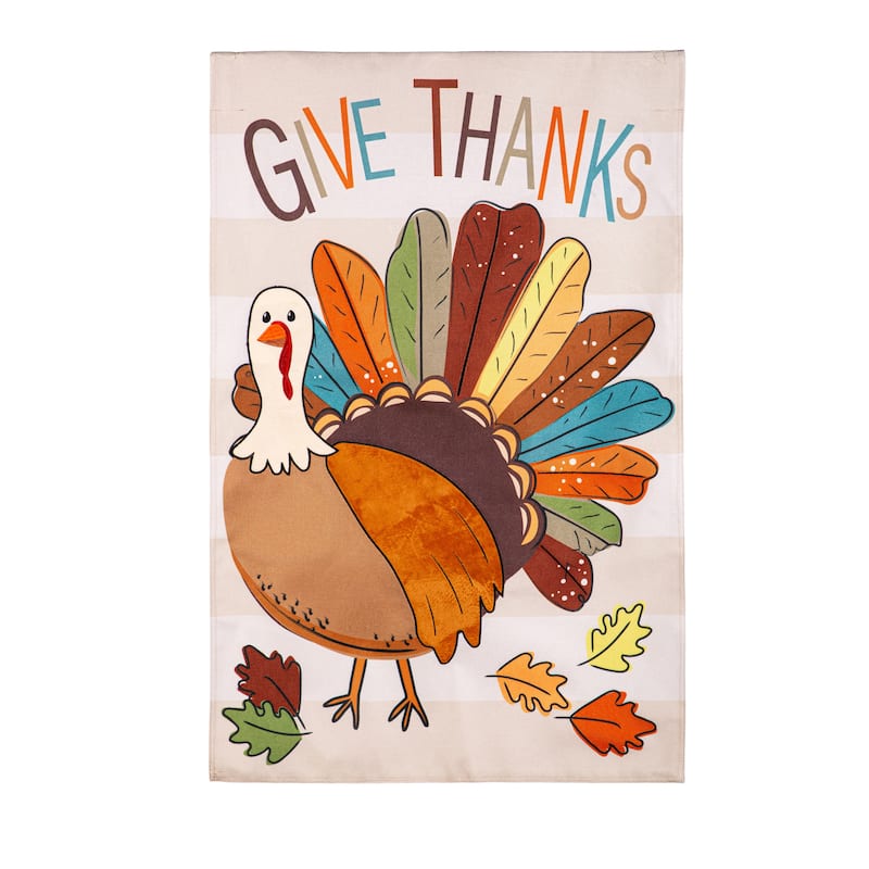 Tom Turkey Thanksgiving Burlap House Flag