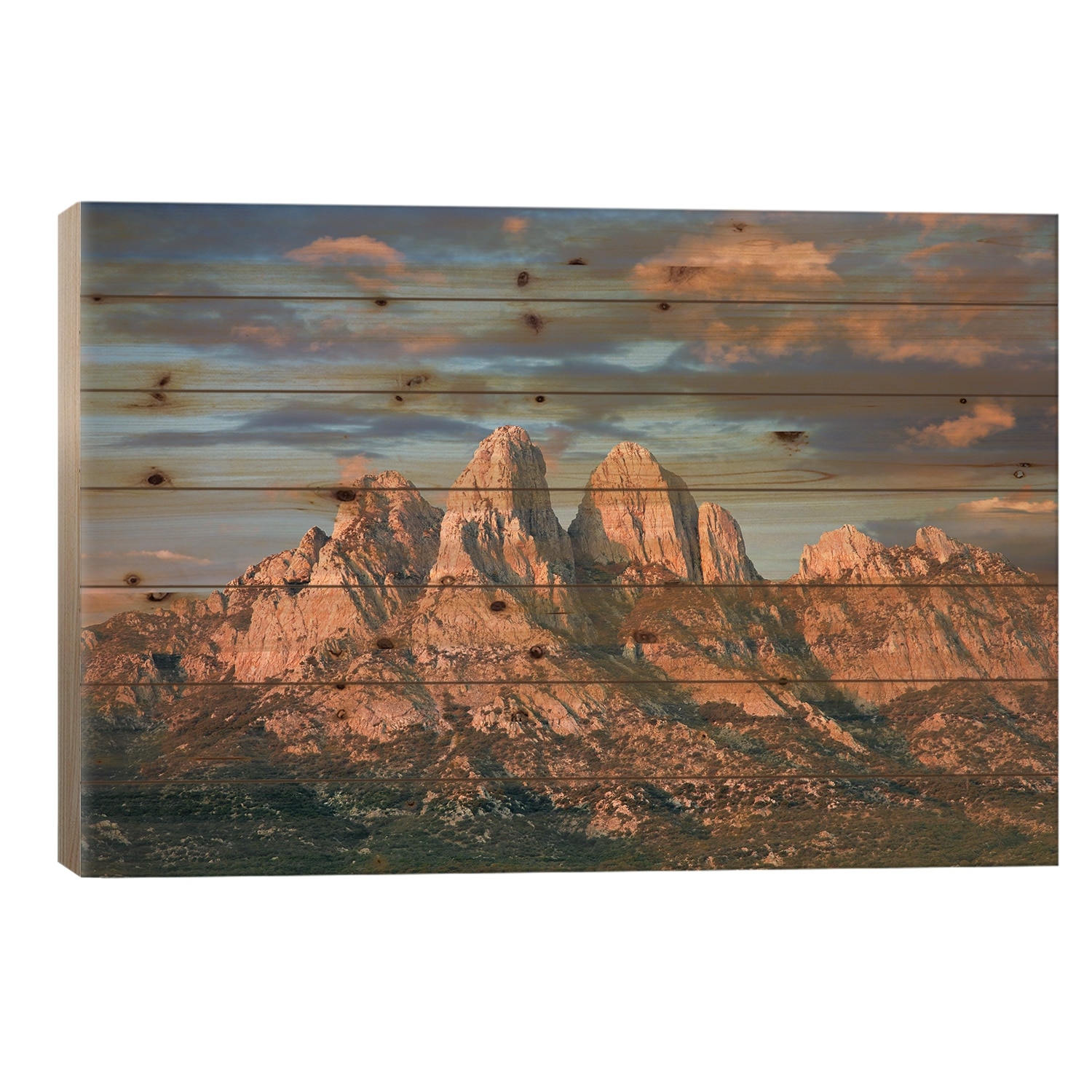 Organ Mountains Near Las Cruces, New Mexico II Print On Wood by Tim Fitzharris - Multi-Color