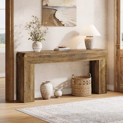 70.9-Inch Extra Long Console Table, Rustic Wooden Sofa Table