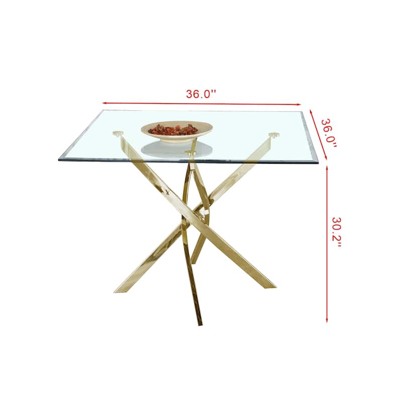 Tempered Glass Top Dining Table