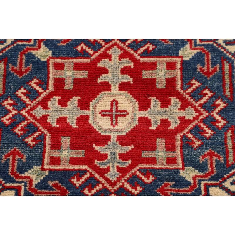 Kazak Foyer Rug Hand-Knotted Traditional Beige Wool Carpet - 2'10" x 3'10"