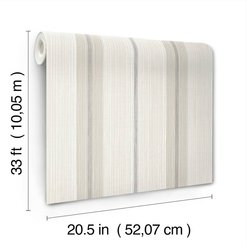 Chris Loves Julia x A-Street Prints Ames Grey Linen Stripe Wallpaper