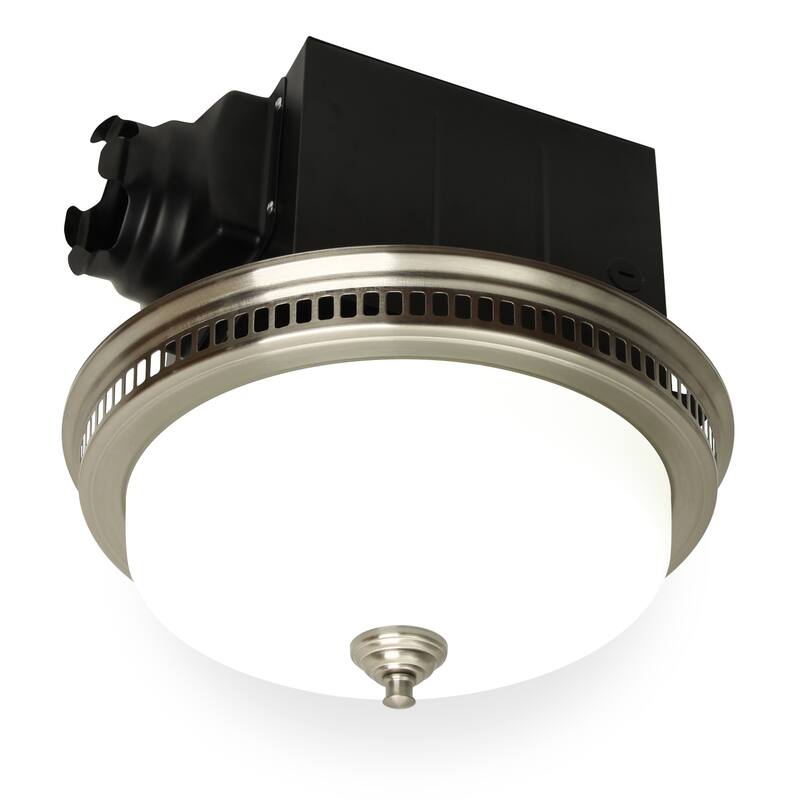 110 CFM Ceiling Exhaust Bathroom Fan with Light and Nightlight - Brushed Nickel