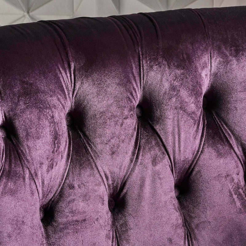 Milani Velvet Tufted Scroll Arm Loveseat by Christopher Knight Home