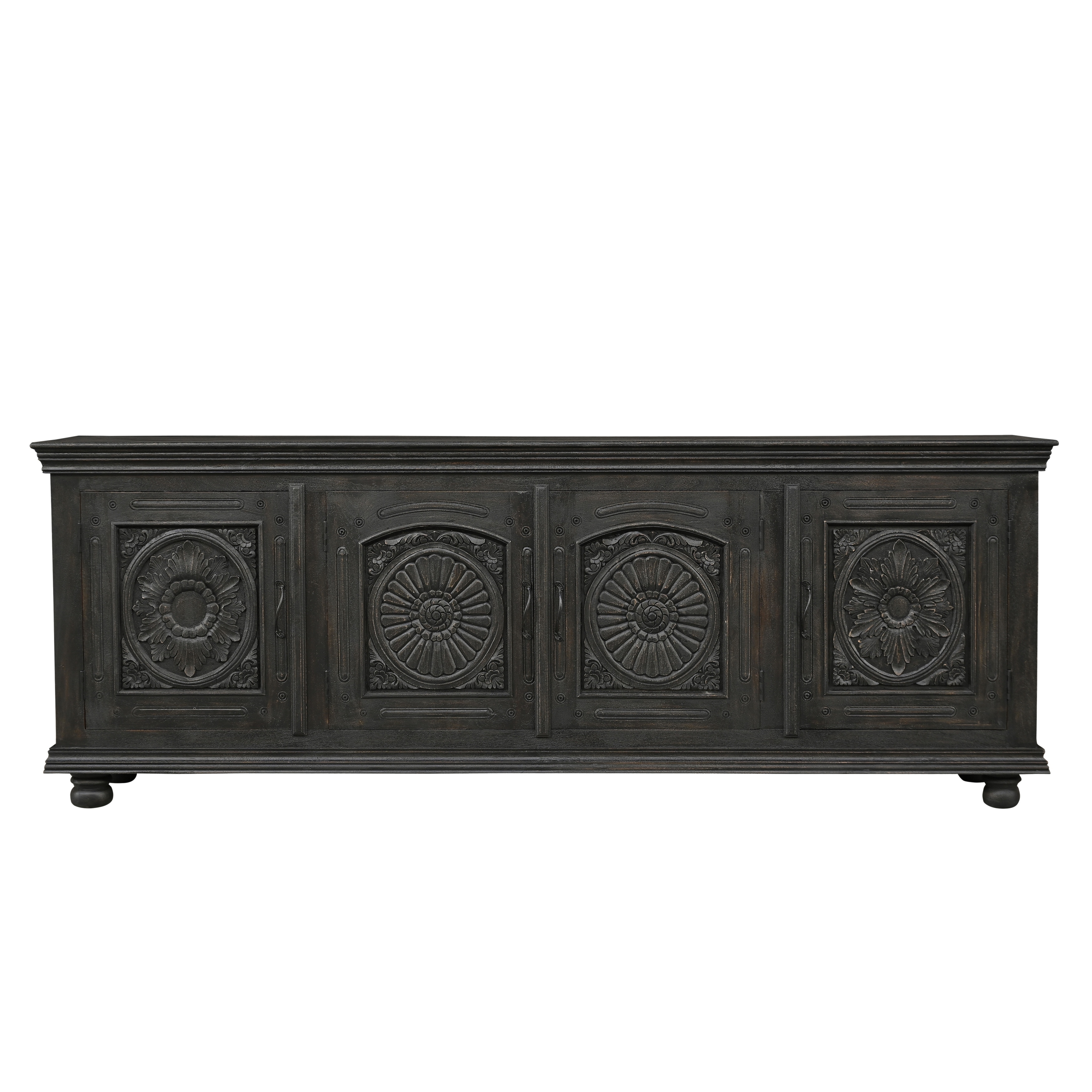 Florence Handcrafted Solid Wood Sideboard with Carved Floral Doors