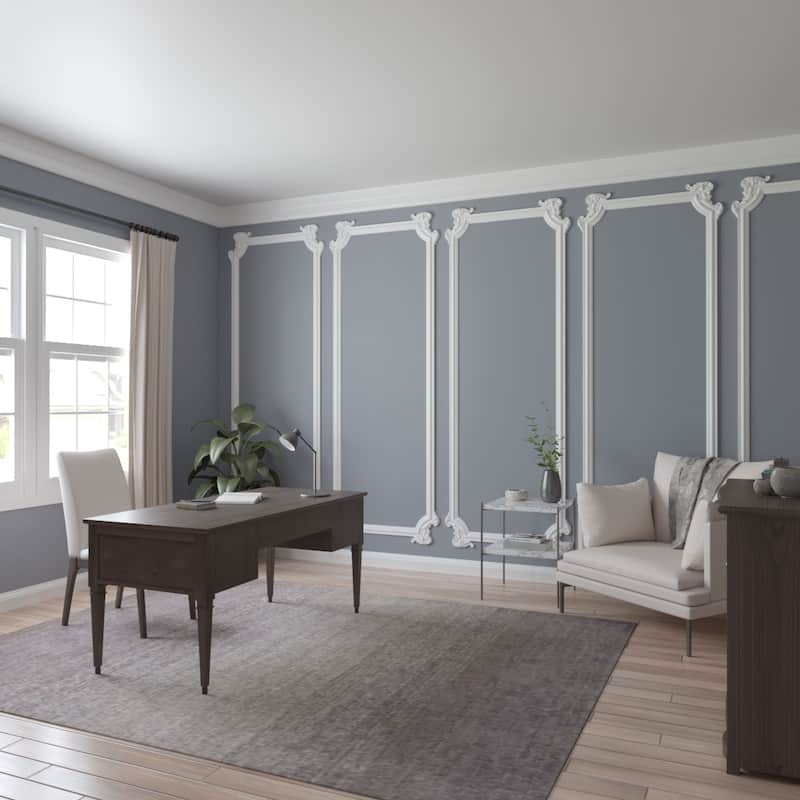 13 1/4"W x 10 5/8"H x 1 1/8"P Pompeii Panel Moulding Corner, Left (matches moulding PML02X00PO)