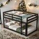 preview thumbnail 16 of 18, Twin over Twin Low Height Design Floor Bunk Bed,Spacious for home Espresso