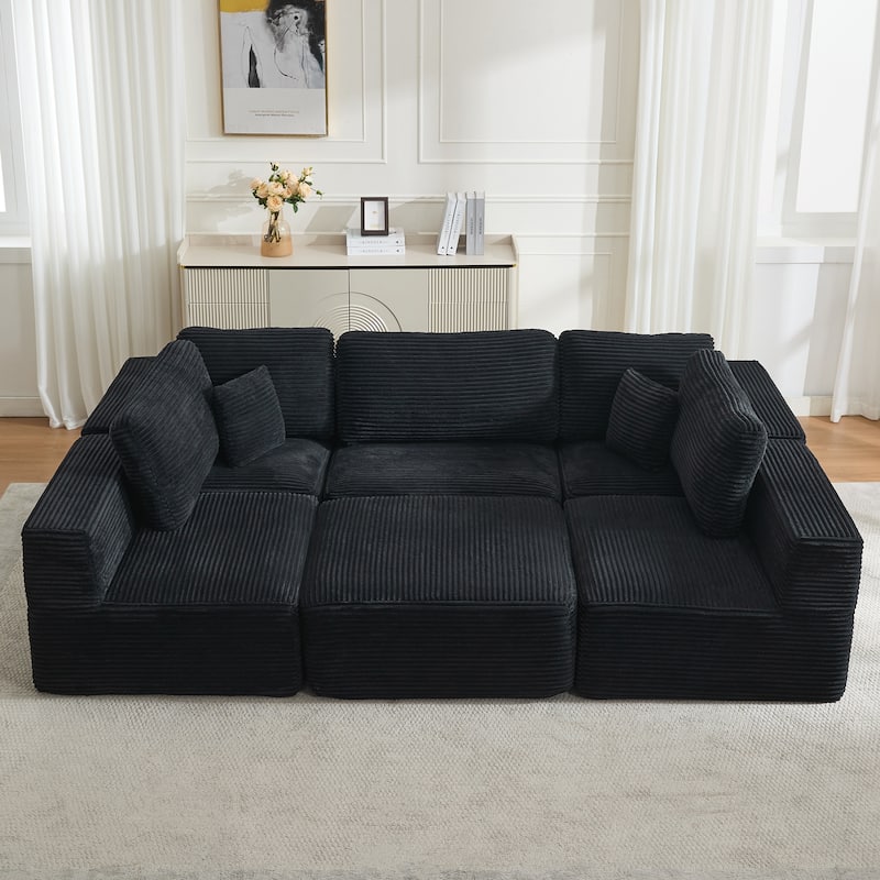 Oversized Chaise Lounge Sofa with Pillows