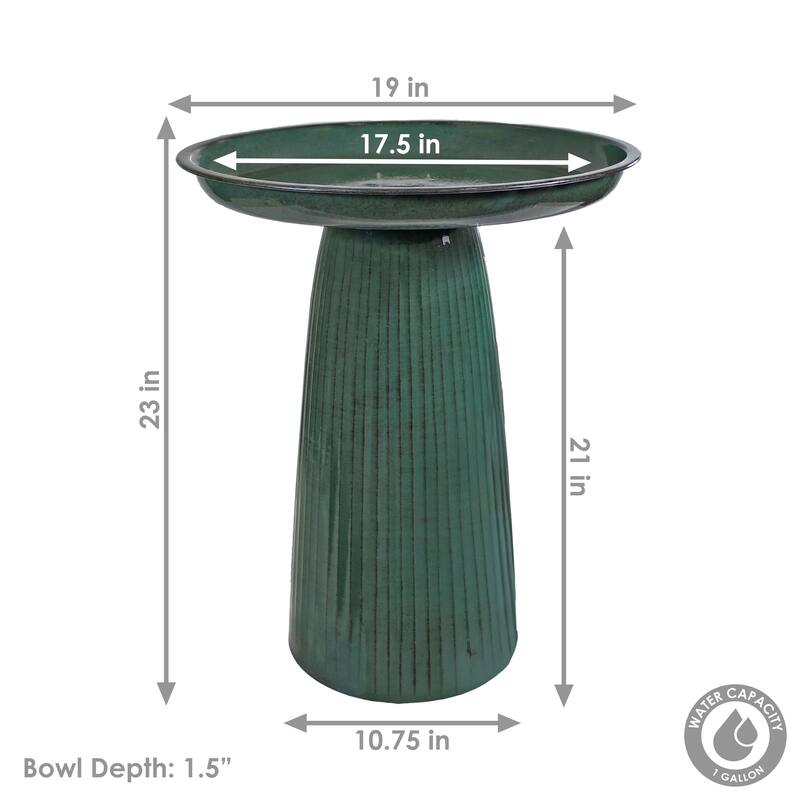 Gleeful Garden Metal Outdoor Bird Bath
