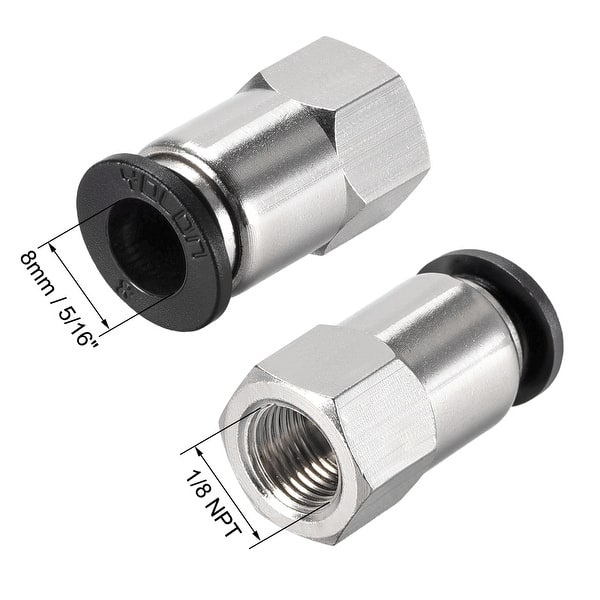 Push to Connect Tube Mount Adapter 8mm Tube OD X 1/8 NPT Female Straight Pneumatic Connector Pipe Connection 