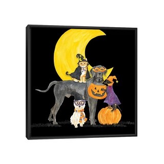 iCanvas quot Fright Night Friends II Dog with Pumpkin quot by Tara Reed