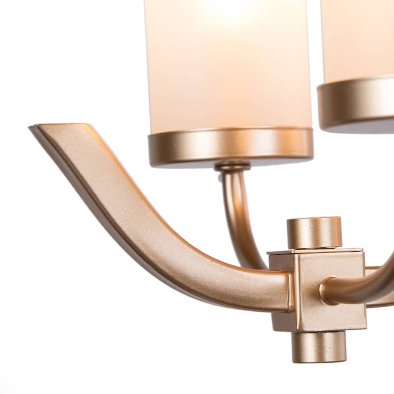 Kayna Mid-Century Modern 6-Light Chandelier Frosted Glass Lights for Kitchen Island