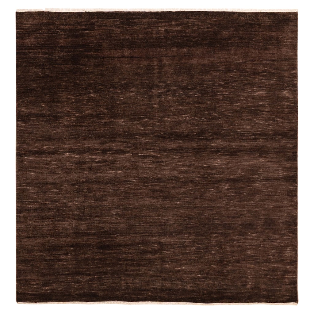ECARPETGALLERY Hand-knotted Mystique Dark Brown Wool Rug - 8'0 x 8'0