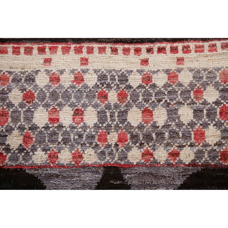 Geometric Trellis Gabbeh Kashkoli Oriental Wool Area Rug Hand-knotted - 5'4" x 7'9"