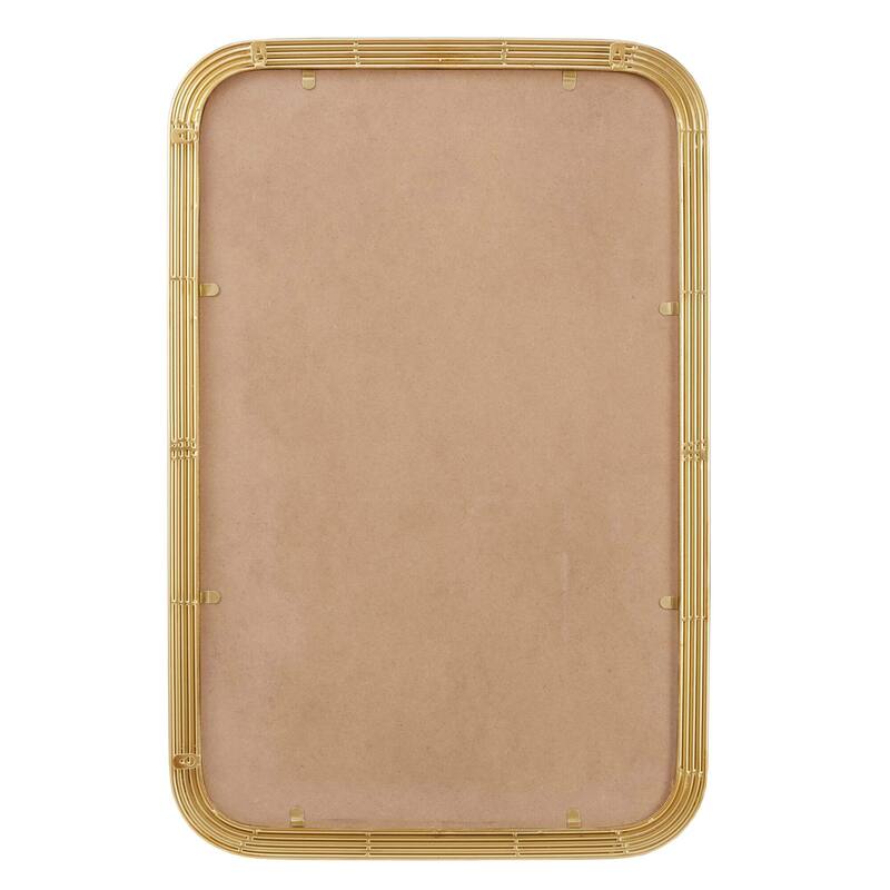 Rounded Rectangle Fluted Wall Mirror Gold See below