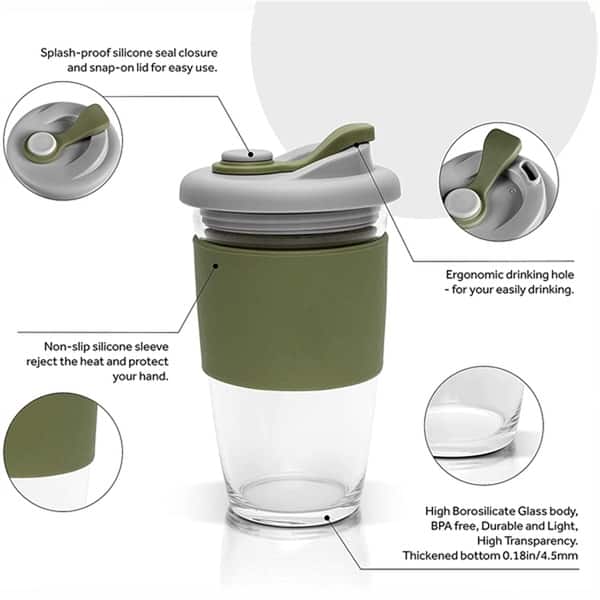 14 oz Travel Coffee Mug, 2 Pack Vacuum Insulated Coffee Travel Mug Spill  Proof with Lid and Straw, Reusable Coffee Tumbler for Keep Hot/Ice  Coffee,Tea