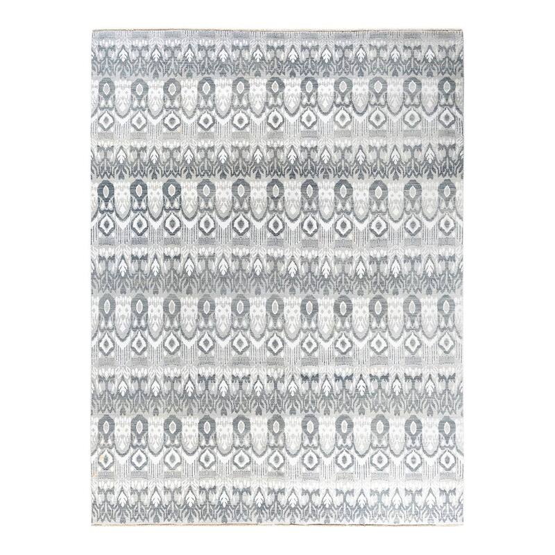 Ikat One-of-a-Kind Hand-Knotted Area Rug, Gray - 8' 0" x 10' 5"