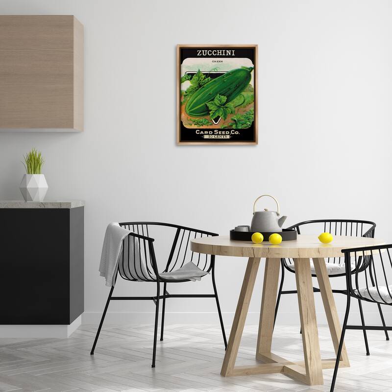 Stupell Vintage Garden Zucchini Framed Floater Canvas Wall Art Design By Lil' Rue