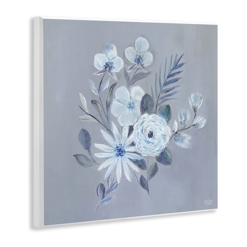 Stupell Blue Toned Floral Bunch Wall Plaque Art Design By Marilyn Dunlap