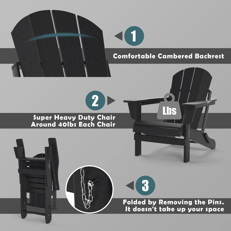 Poly Outdoor Adirondack Chair - Foldable All Weather