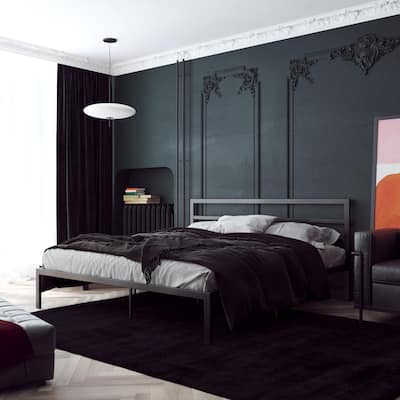 Avenue Greene Monica Metal Platform Bed with Headboard