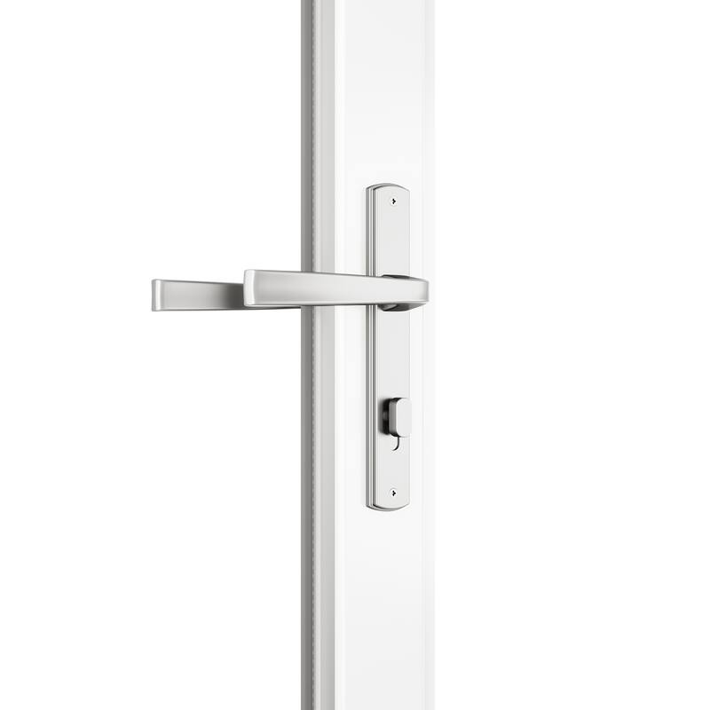 KaMic 108"×96" 3 Panels Aluminum Folding Door In White,Folded Out From Left To Right Model #:FD3PWH10896-LR