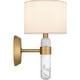 preview thumbnail 3 of 2, Kimberly 1-Light Brushed Weathered Brass Wall Sconce