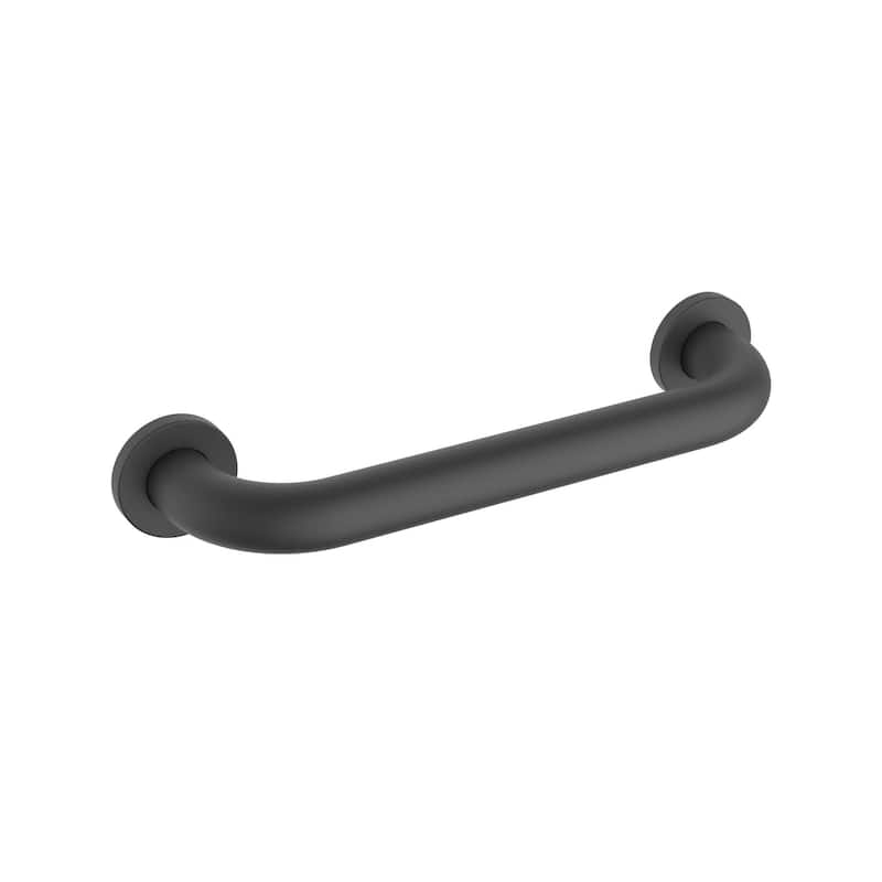 Bathroom Safety 12-Inch Length Stainless Steel Shower Grab Bar - Matte Black