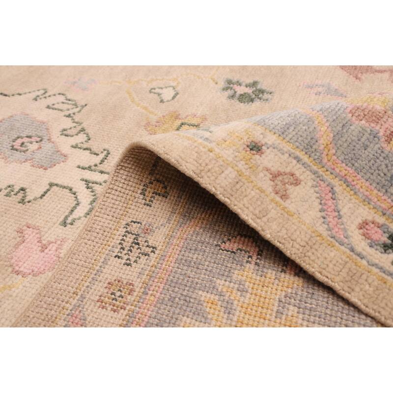ECARPETGALLERY Hand-knotted Modern Oushak Beige Wool Rug - 7'10 x 9'9