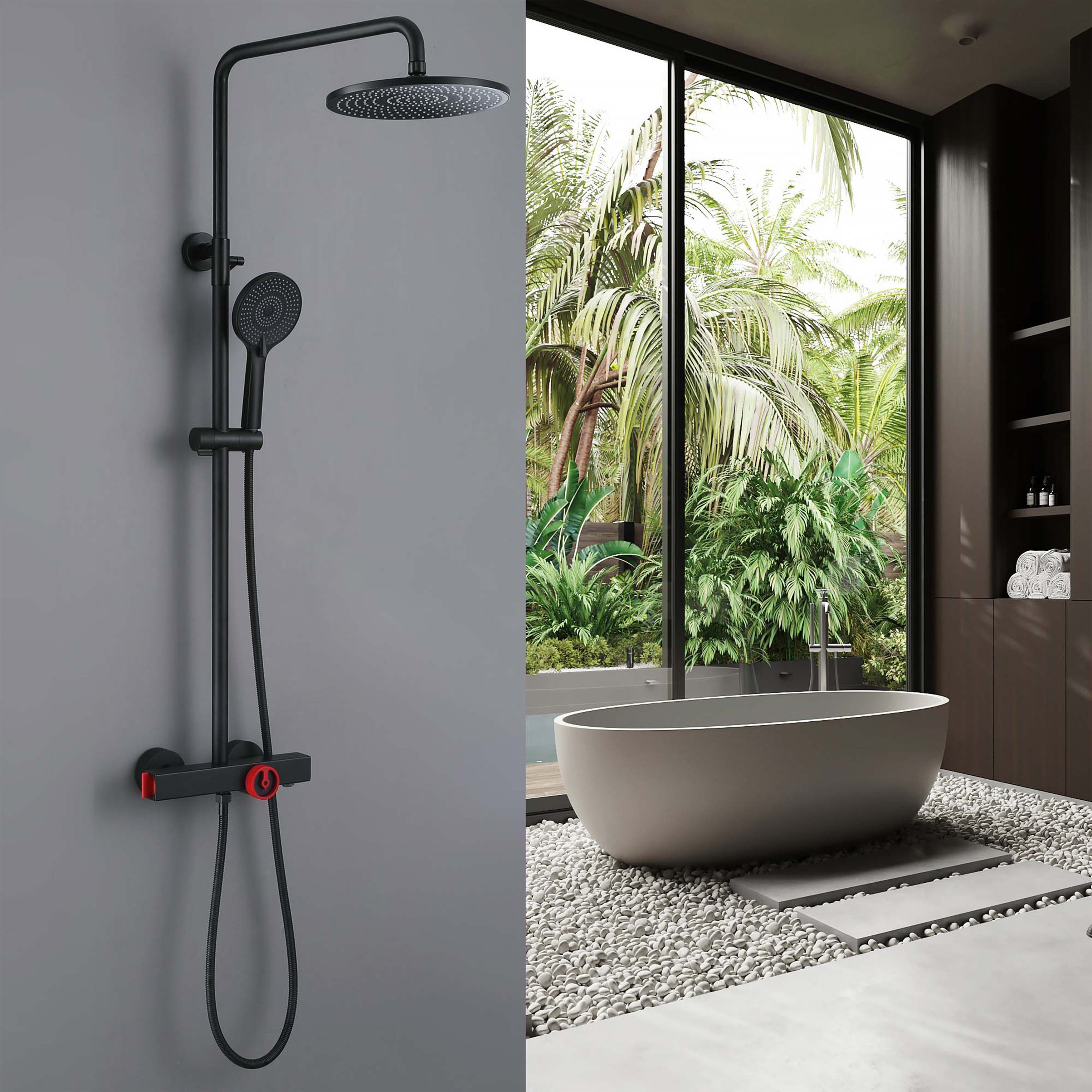 In-Wall Tub and Shower - Stick Handle; with 3-Setting Shower Head Ceramic  Valve System in Chrome 26575