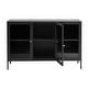 preview thumbnail 15 of 27, Rye Studio Brianne Modern Metal & Glass 3-Door Sideboard